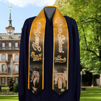 Thumbnail for Personalized 2 Photos Mixed Colors Class of 2024 Photo Stoles/ Sash, Graduation Gift AP
