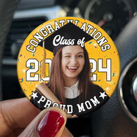 Thumbnail for Personalized Proud Family Senior 2024 Photo Pin Button Badge, Graduation Gift FC