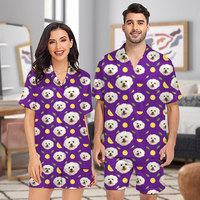 Thumbnail for Personalized Pet Face Cutout Men and Women Short Pajamas Set, Best Sleepwear For Pet Lovers AB