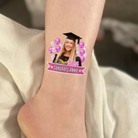 Thumbnail for Personalized Congrats Class of 2024 Glitter Balloons Graduation Party Tattoos FC