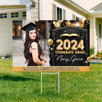 Thumbnail for Personalized Yard Sign With Stake - Graduation Gift - Congrats 2024 Graduate Balloon Style FC