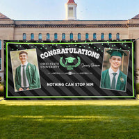 Thumbnail for Custom 2 Photos Class of 2024 Graduation Banner - Unique Graduation Gift FC