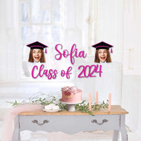 Thumbnail for Custom Class Of 2024 Face Photo Glitter Graduation Set Of Banners, Graduation Party Decorations FC