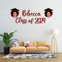 Thumbnail for Custom Class Of 2024 Face Photo Glitter Graduation Set Of Banners, Graduation Party Decorations FC