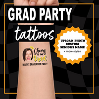 Thumbnail for Personalized Graduation Party Face Photo Temporary Tattoos, Cheer to Our Graduate FC