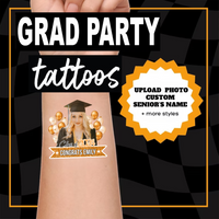 Thumbnail for Personalized Congrats Class of 2024 Glitter Balloons Graduation Party Tattoos FC