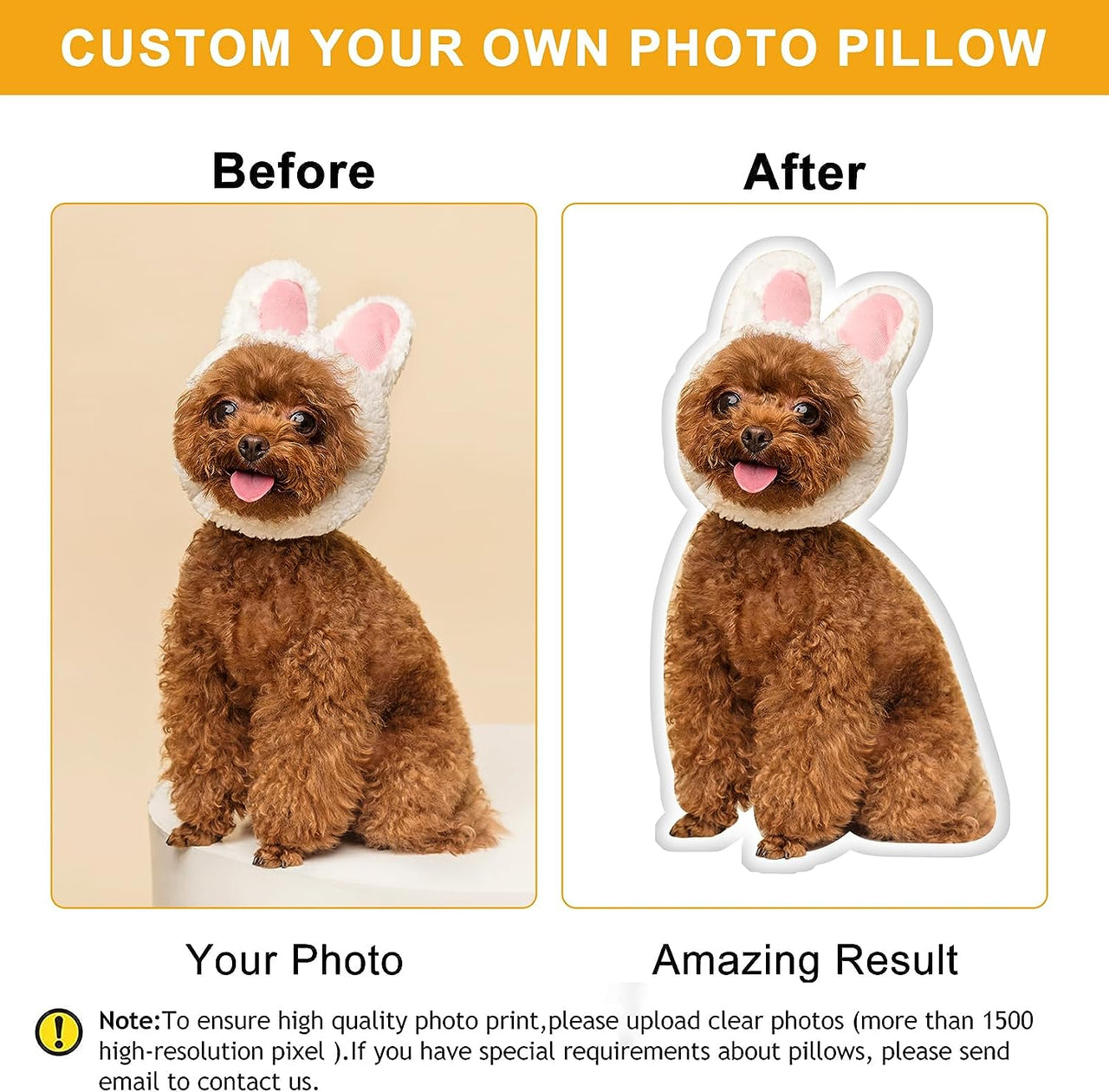 Custom Shape Plush Pillow Case - Gift For Dog Cat Lovers - Cute Pet Photo Pillow Cushions AC