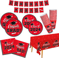 Thumbnail for 2024 Graduation Party Supplies Multicolor Graduation Party Dinnerware Set FC