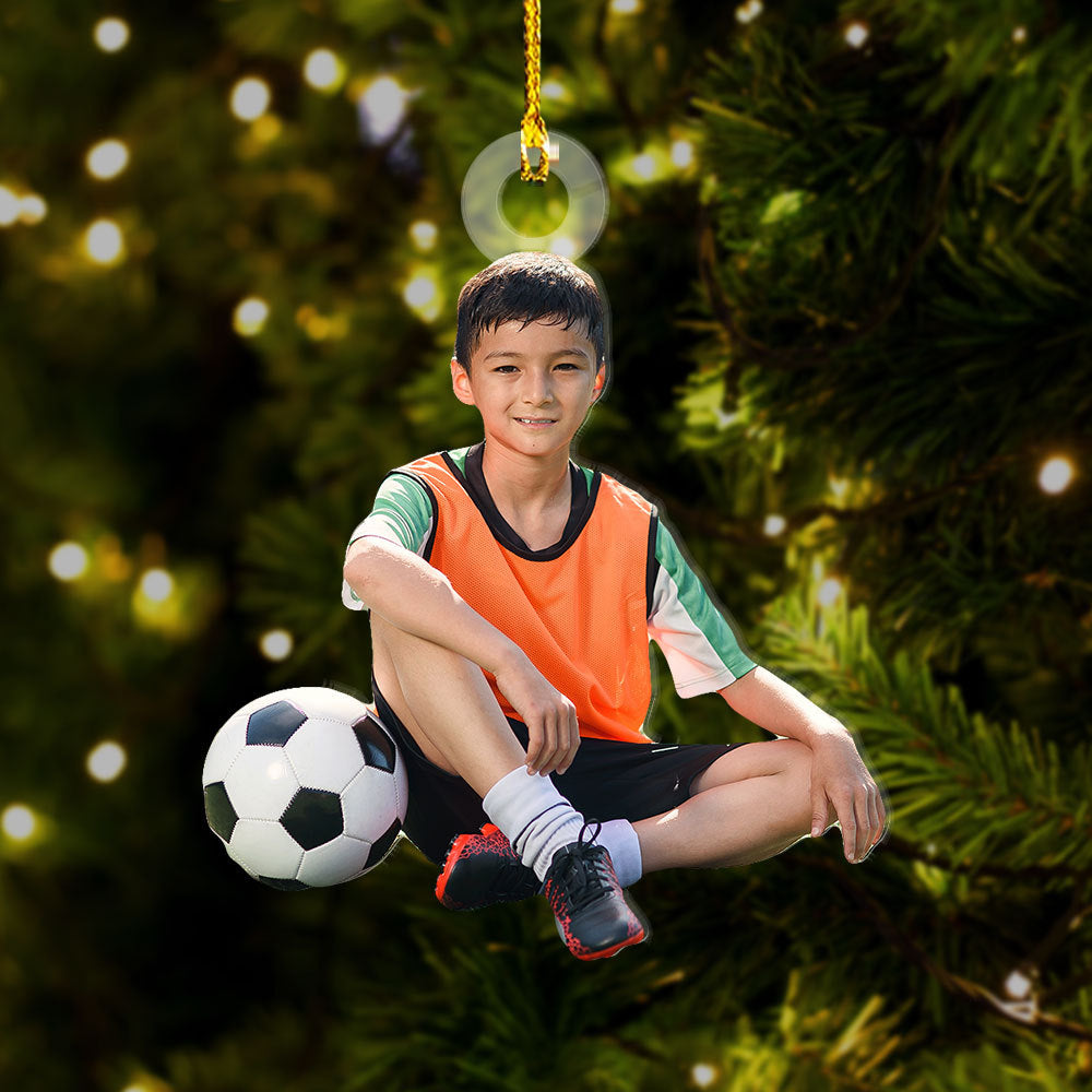 Personalized Acrylic Ornament - Gift For Soccer Lovers - Kid Boy Photo AC