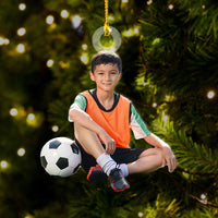 Thumbnail for Personalized Acrylic Ornament - Gift For Soccer Lovers - Kid Boy Photo AC