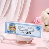 Thumbnail for Personalized Acrylic Name Plate For Desk - Gift For 2024 Senior - Proud Graduation Floral Keepsake Gift FC