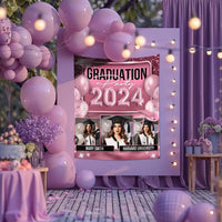 Thumbnail for Custom Graduation Neon Balloon Style Class Of 2024 Backdrop, Graduation Party Supply FC