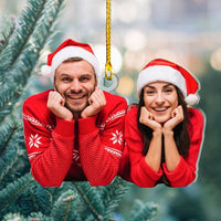 Thumbnail for Personalized Acrylic Ornament - Christmas Gift For Couple - Together Young Couple Photo AC