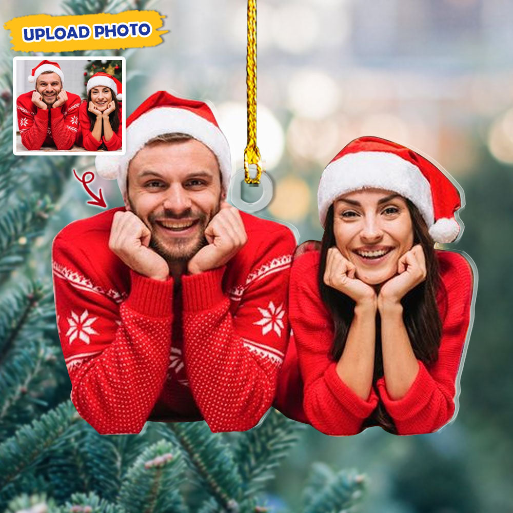Personalized Acrylic Ornament - Christmas Gift For Couple - Together Young Couple Photo AC
