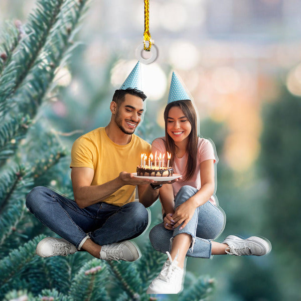 Personalized Acrylic Ornament - Gift For Couple - Happy Birthday Couple Photo AC