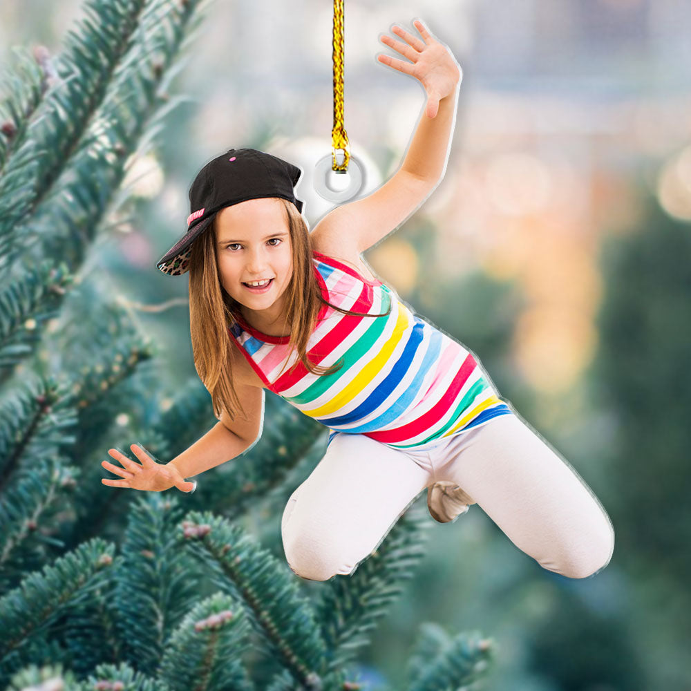 Personalized Acrylic Ornament - Gift For Dancers - Dancing Little Girl Photo AC