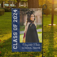 Thumbnail for Custom Class Of 2024 Glitter Graduation Garden Flag - Perfect for Graduates AD