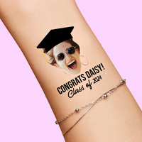 Thumbnail for Personalized Graduation Party Face Photo Temporary Tattoos, Graduation Party Supplies 2024 FC