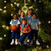 Thumbnail for Personalized Acrylic Ornament - Gift For Basketball Lovers - Basketball Team Photo AC