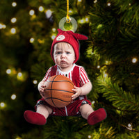 Thumbnail for Personalized Acrylic Ornament - Gift For Basketball Lovers - Basketball Baby Photo AC