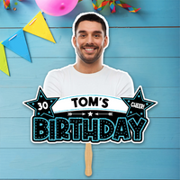Thumbnail for Custom Photo Birthday Face Fans With Wooden Handle, Birthday Parties JonxiFon