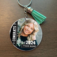 Thumbnail for Personalized Congrats Class Of 2024 Acrylic Keychain With Tassel, Graduation Keepsake
