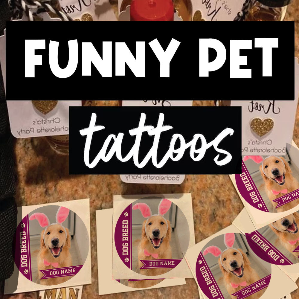 Personalized Therapy Pet Photo Temporary Tattoos, Gift For Dog cat Lovers JonxiFon