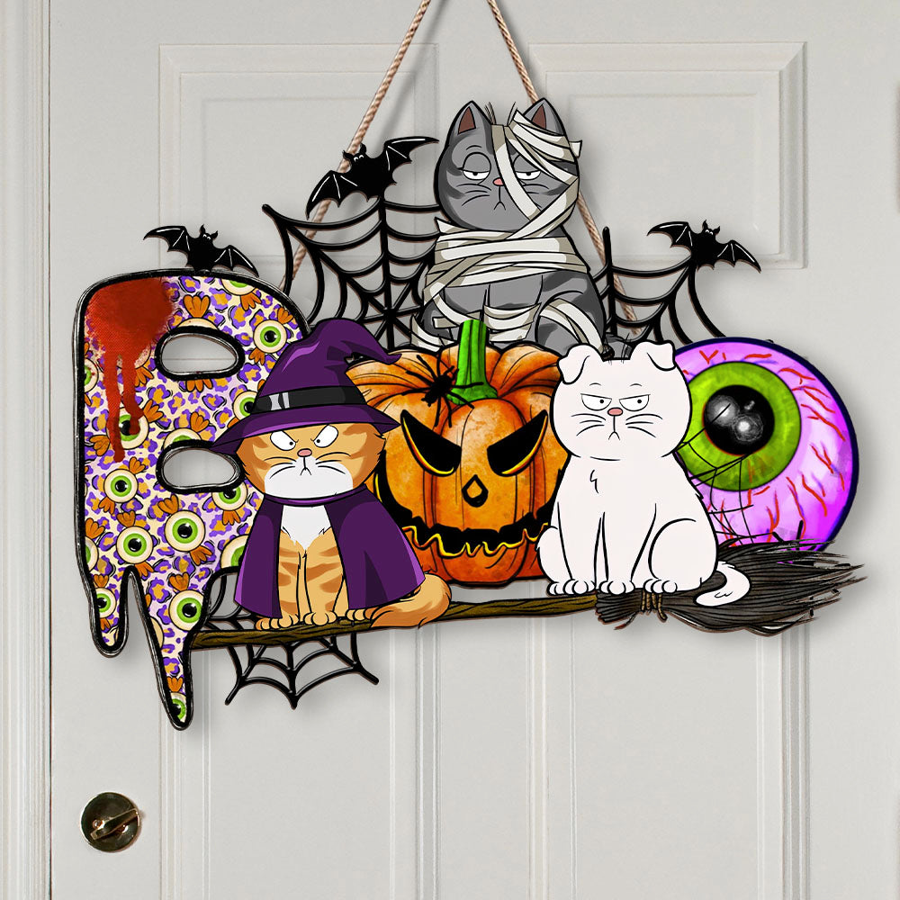 Personalized Shaped Door Sign - Gift For Pet Lovers- Little Monster Dog Cat Boo Crew AE