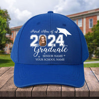 Thumbnail for Custom Photo Proud Mom Dad Of A 2024 Graduate Baseball Cap, Graduation Gift