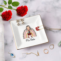 Thumbnail for Custom Rainbow Teacher Name Jewelry Ring Dish, Jewelry Tray, Gift For Teacher Trang的产品
