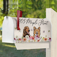 Thumbnail for Custom Flowers Dog Cat Address Mailbox Cover, Dog Lover Gift AF