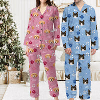 Thumbnail for Personalized Pajamas Set - Gift For Pet Lover - Retro Flower Pet Photo Sleepwear AB