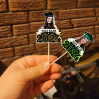Thumbnail for Custom Face With Name 2024 Photo Graduation Cupcake Toppers, Graduation Party Decorations FC