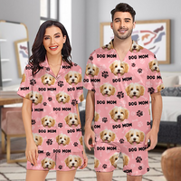 Thumbnail for Custom Photo Dog Cat Paw For Pet Lover Short Pajamas For Men And Women AB