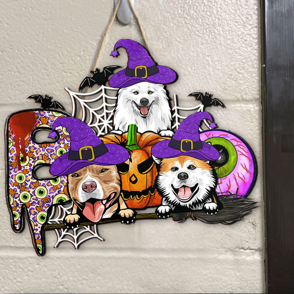 Personalized Shaped Door Sign - Gift For Pet Lovers- Little Monster Dog Cat Boo Crew AE