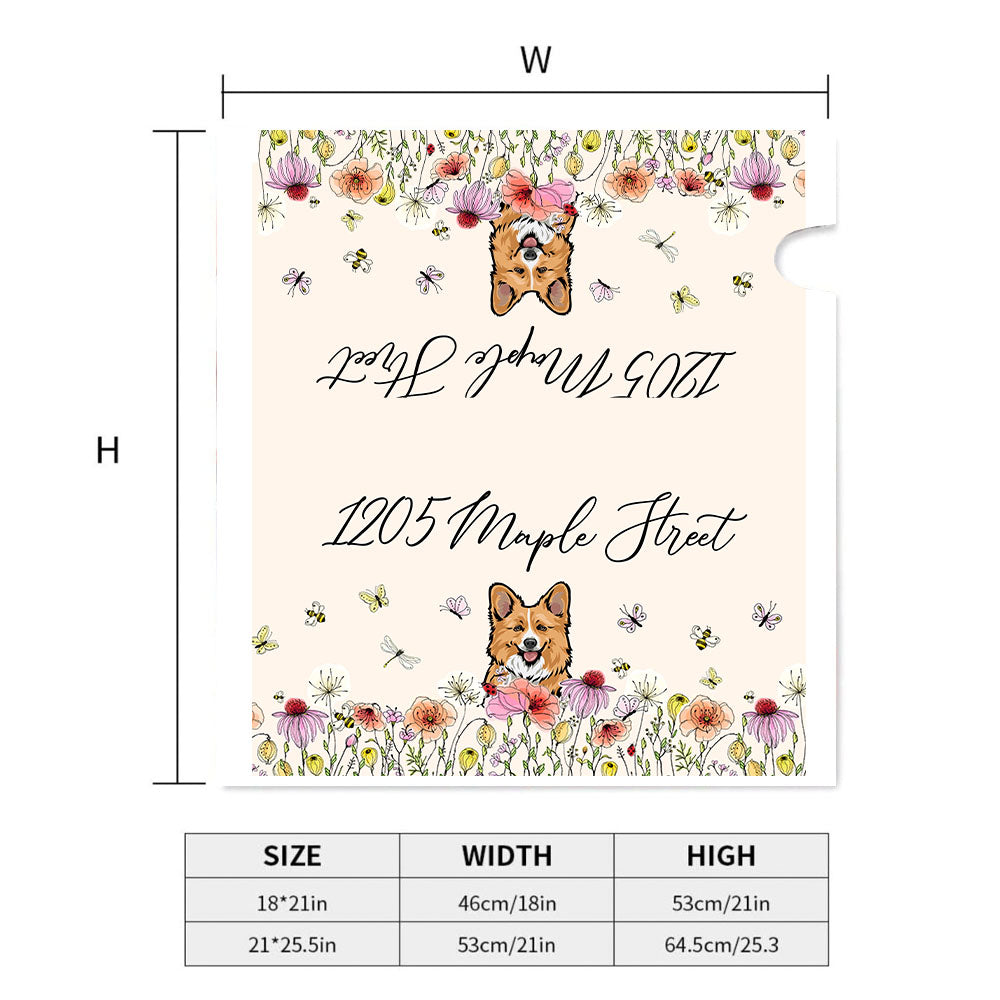 Custom Flowers Dog Cat Address Mailbox Cover, Dog Lover Gift AF