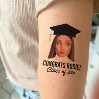 Thumbnail for Personalized Graduation Party Face Photo Temporary Tattoos, Graduation Party Supplies 2024