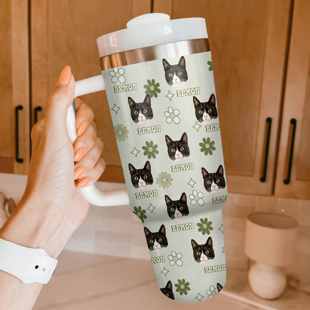 Personalized 40oz Tumbler - Gift For Pet Lovers - Magic Retro Dog Cat Photo Yoycol