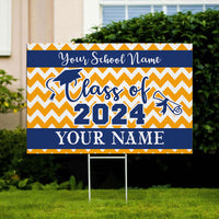 Thumbnail for Custom Chevron Design Graduation Lawn Sign With Stake, Graduation Decorations AN