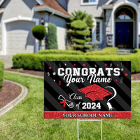 Thumbnail for Custom 2024 Graduation Lawn Sign with Stake - Graduation Gift AN
