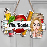 Thumbnail for Custom Smiling Teacher Name Shaped Door Sign, Classroom Decorations JSDS- AE