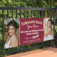 Thumbnail for Custom We're Proud To Be Your Family Photo Graduation Banner, Graduation Decorations