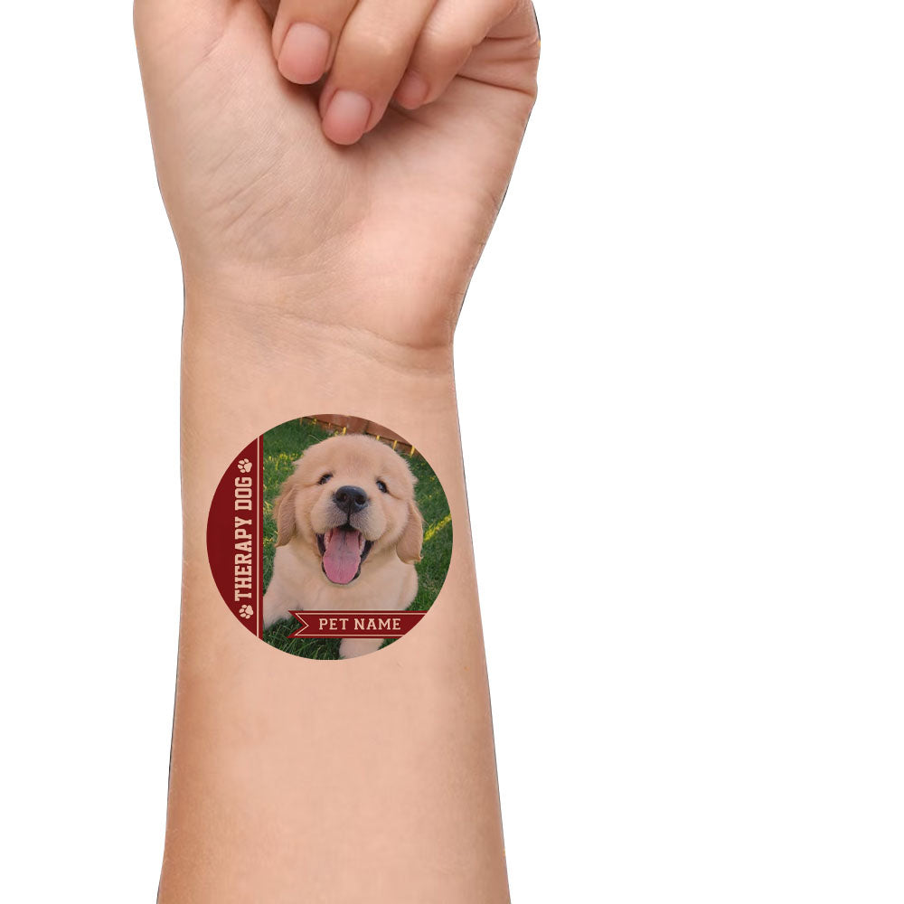 Personalized Therapy Pet Photo Temporary Tattoos, Gift For Dog cat Lovers JonxiFon