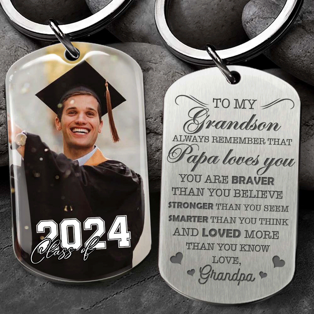 Custom Graduation Metal Keychain for 'You're Braver Than You Believe' - Inspirational Graduation Gift FC