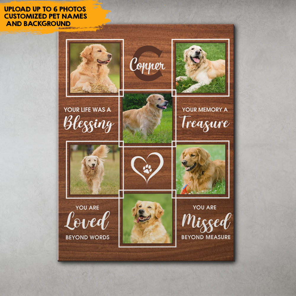 Loving You, Pet Memorial - Personalized Photo Collage Canvas AK