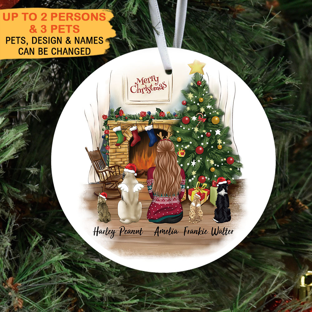Custom Dog & Cat Memorial Gifts, Gift For Pet Mom- Personalized Christmas Decorative Ornament AE