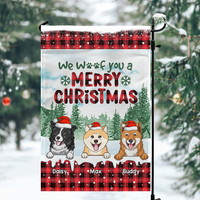 Thumbnail for Personalized Christmas Pattern We Woof You Dog Flag, House Decor AD