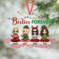 Thumbnail for Personalized Besties Friends Sisters Forever Acrylic Ornament, Customized Holiday Ornament AE