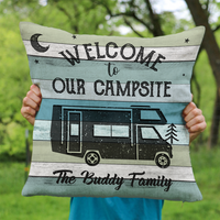 Thumbnail for Custom Happy Campers Camping Pillow, Gift For Camper AD