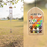 Thumbnail for Personalized My Heart At The Rainbow Memorial Wind Chime, Sympathy Gift AZ